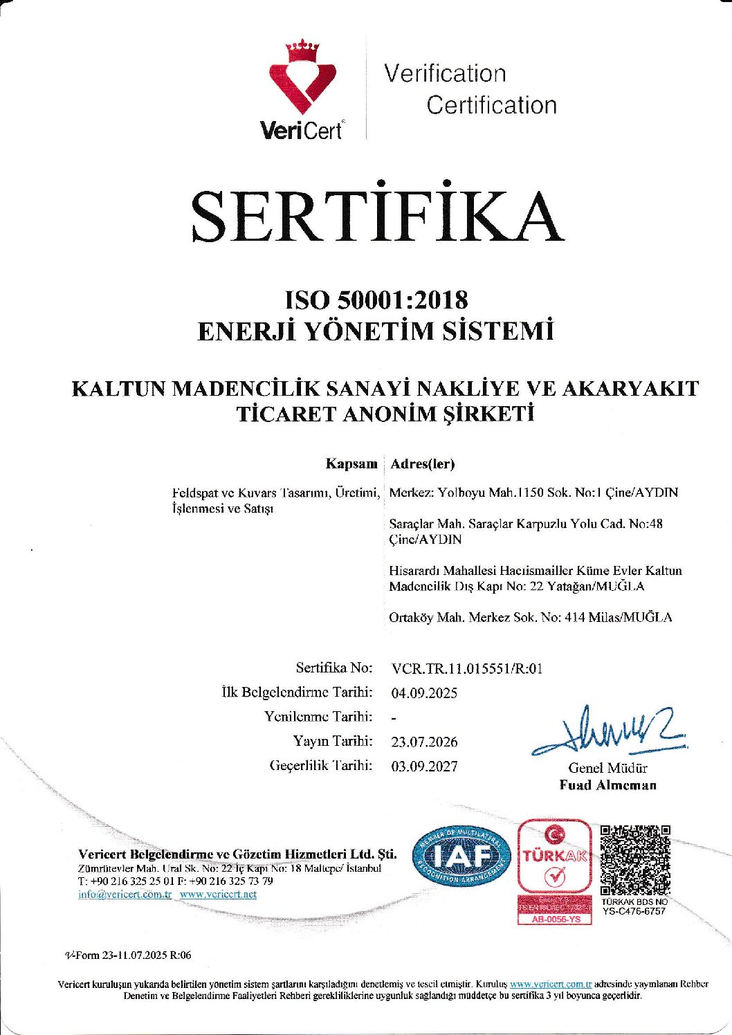 Kaltun_Madencilik_2026_ISO_50001-2018_TR